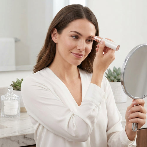 Uso de la depiladora facial en el labio superior
