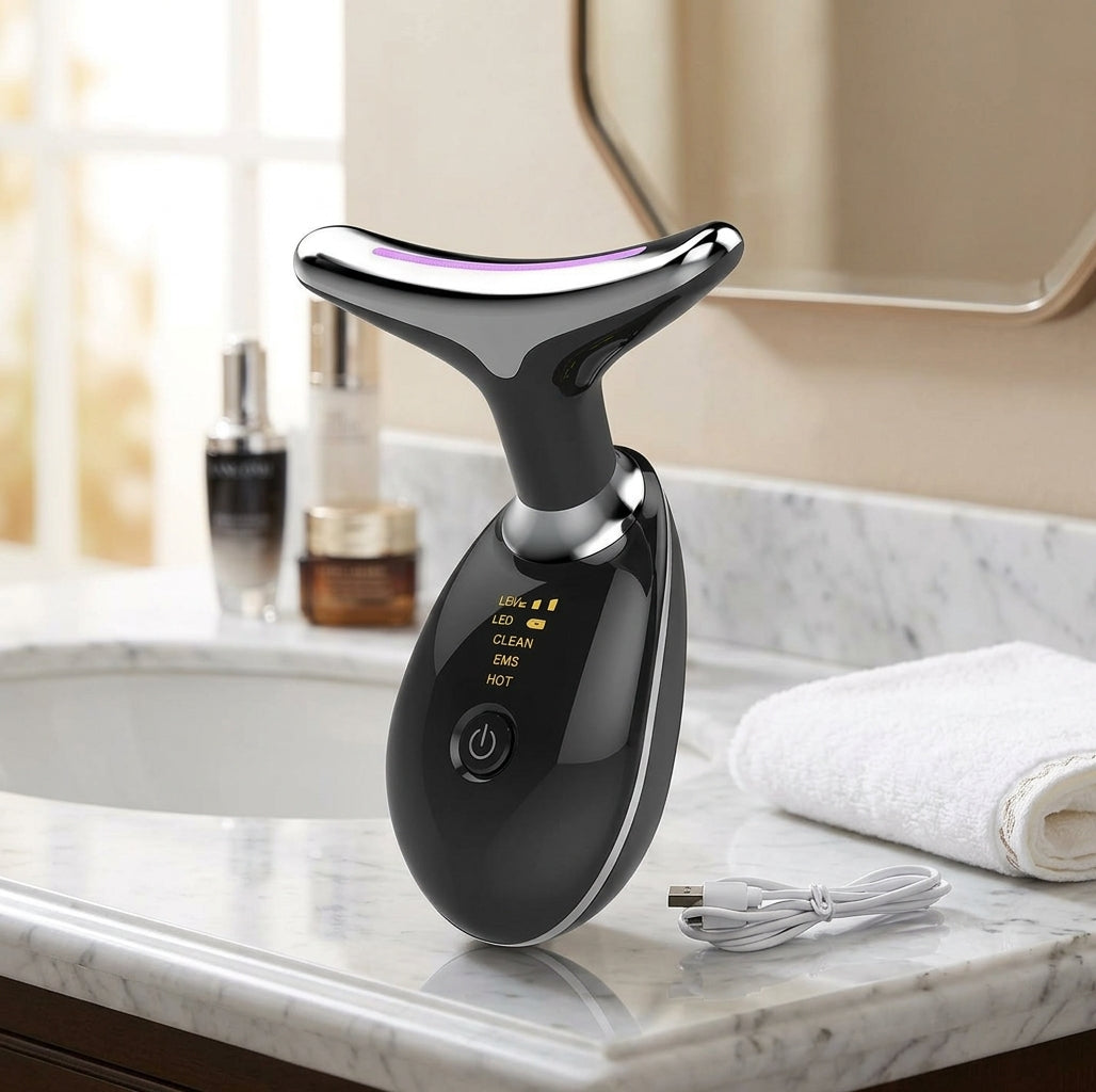 Masajeador facial y de cuello Skintavia con luz LED